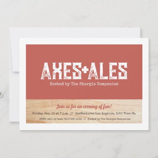 Ax Throwing-Party Einladung (Vorderseite)
