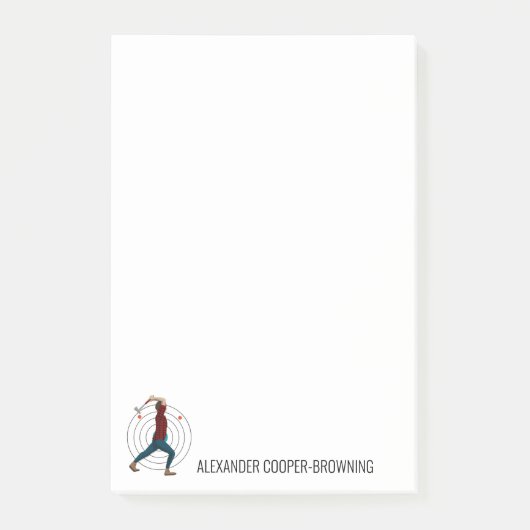 Ax Throwing Post-it Klebezettel (Vorderseite)