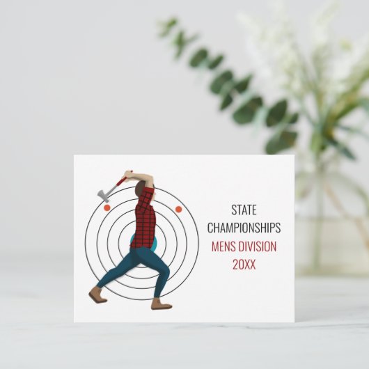 Ax Throwing Postkarte (Stehend Vorderseite)
