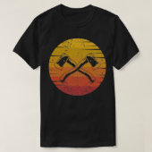 Ax Throwing Retro Sunset Ax Throwing Hatchett Lu T-Shirt (Design vorne)