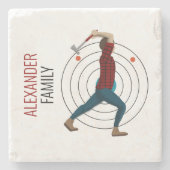 Ax Throwing Steinuntersetzer (Vorderseite)