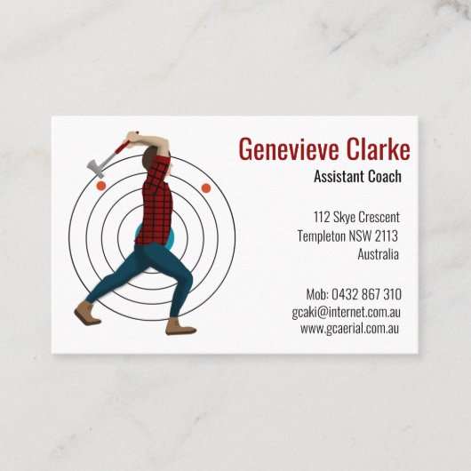 Ax Throwing Visitenkarte (Vorderseite)