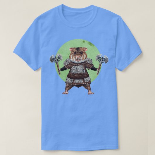 Ax Weilding Hamster in grün T-Shirt (Design vorne)