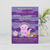 Axalotl Sleepover Party Einladung (Stehend Vorderseite)