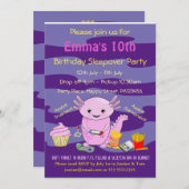 Axalotl Sleepover Party Einladung (Vorne/Hinten)