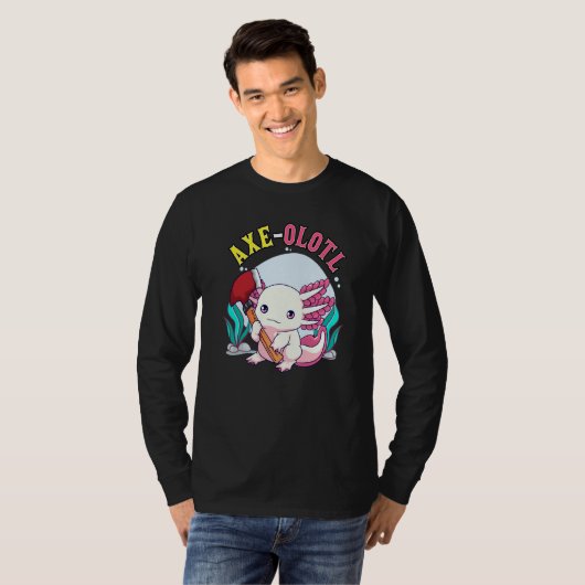 Axe olotl Cute Axolotl Holding Axe Axolotl Lumberj T-Shirt (Vorne ganz)