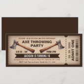 Axe Throwing Birthday Invitation Einladung (Vorne/Hinten)