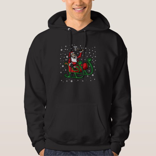 Axe Throwing Santa Claus Ax Thrower Christmas Hoodie (Vorderseite)