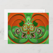 AXEL~ 3D Design Muster ~ Weihnachtsfarben~ Postkarte (Vorne/Hinten)