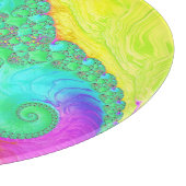 AXEL~ 3D Gelbgrün rosa Originaldesign Schneidebrett (Ecke)