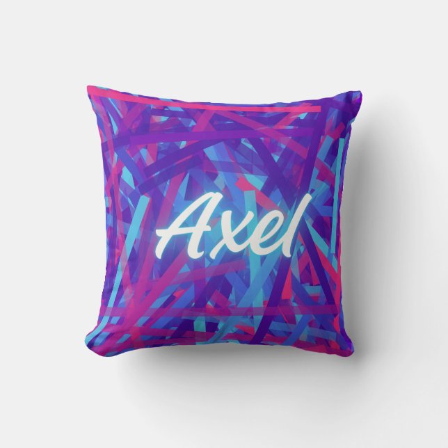 Axel – Bold Modern Name Design Kissen (Vorderseite)