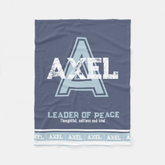 Axel Name Bedeutung Sport Monogramm blau weiß Fleecedecke