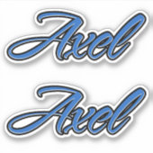 Axel Name blue Aufkleber Sticker Stickerset (Vorderseite)