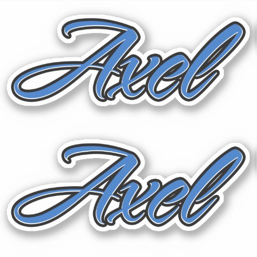 Axel Name blue Aufkleber Sticker Stickerset (Vorderseite)