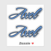 Axel Name blue Aufkleber Sticker Stickerset (Blatt)