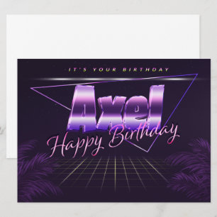 Axel Name Vorname lila retro Karte Geburtstag