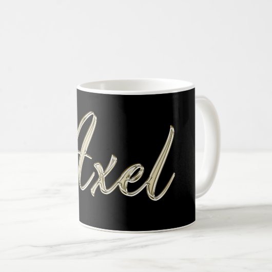 Axel Name whitegold Tasse Teetasse Kaffeetasse (VorderseiteRechts)