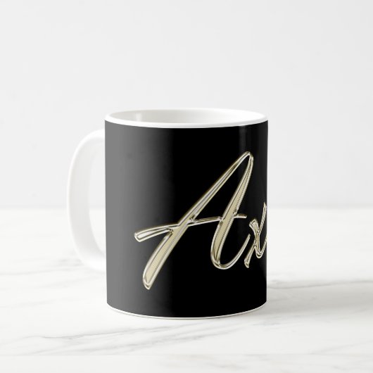 Axel Name whitegold Tasse Teetasse Kaffeetasse (Vorderseite Links)