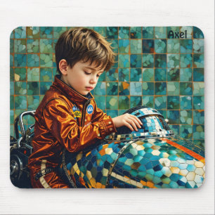 AXEL ~ Young Boy Racing Car Driver ~ Mousepad