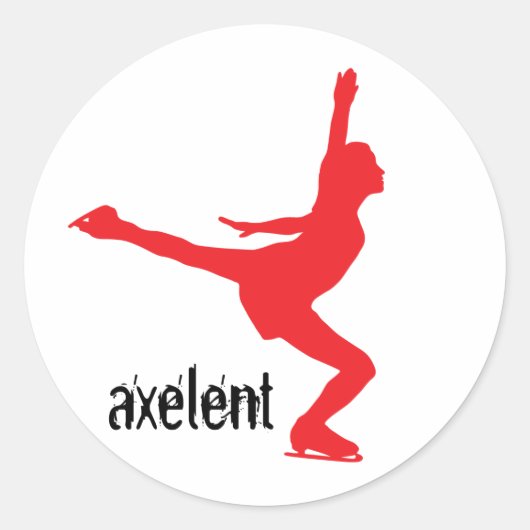 Axelent Ice Skater Runder Aufkleber (Vorderseite)
