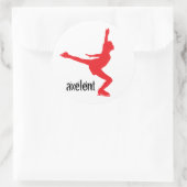 Axelent Ice Skater Runder Aufkleber (Tasche)