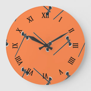 Axes on orange große wanduhr