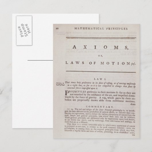 Axiome oder Bewegungsgesetze, aus Band I Postkarte (Vorne/Hinten)