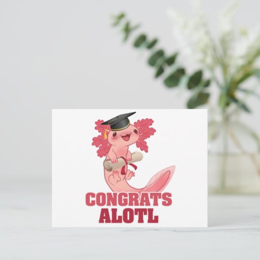 AXLOTL ABSCHLUSS GLÜCKWUNSCH ALOTL AXOLOTL Classic Postkarte (Stehend Vorderseite)