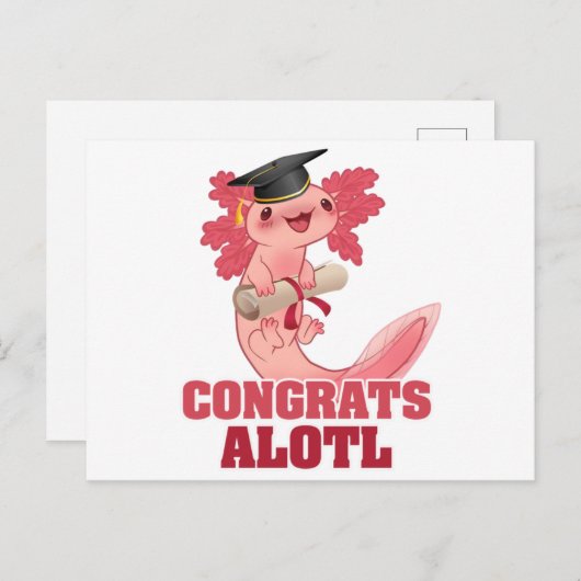AXLOTL ABSCHLUSS GLÜCKWUNSCH ALOTL AXOLOTL Classic Postkarte (Vorne/Hinten)
