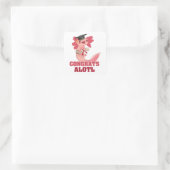 AXLOTL ABSCHLUSS GLÜCKWUNSCH ALOTL AXOLOTL Classic Quadratischer Aufkleber (Tasche)