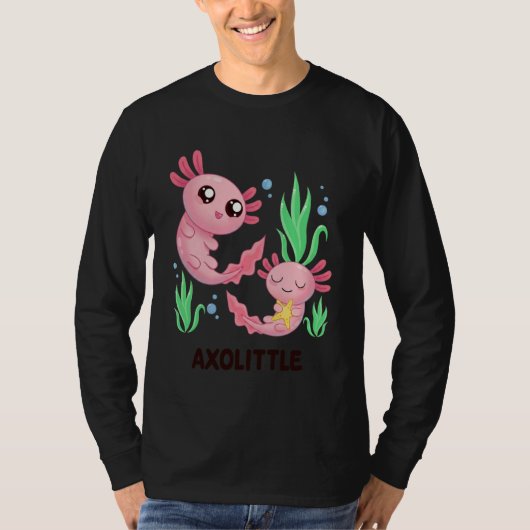 Axolittle Cute Axolotl Pun Funny Little Sister Bro T-Shirt (Vorderseite)