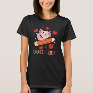 Axolotl 100 Tage Scholle mit Bleistiftfisch T-Shirt