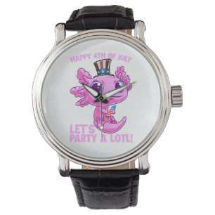 Axolotl 4. Juli Patriotischer Unabhängigkeitstag Armbanduhr