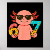 Axolotl 67 Meme Six Seven Funny Ice Cream Drip Poster (Vorne)