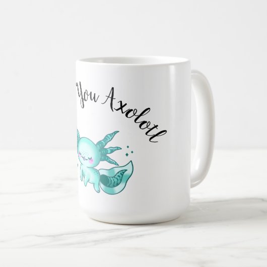 Axolotl Adorable Niedliche Cartoon wie Liebe Puppe Kaffeetasse (VorderseiteRechts)
