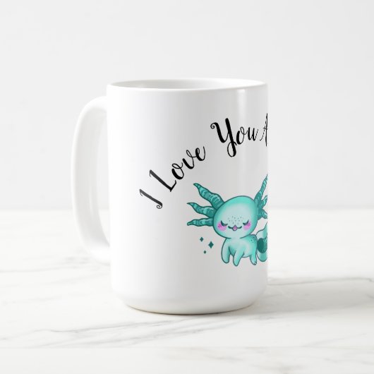 Axolotl Adorable Niedliche Cartoon wie Liebe Puppe Kaffeetasse (Vorderseite Links)