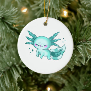 Axolotl Adorable Niedlicher Cartoon wie Keramik Ornament