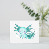 Axolotl Adorable Niedlicher Cartoon wie Postkarte (Stehend Vorderseite)