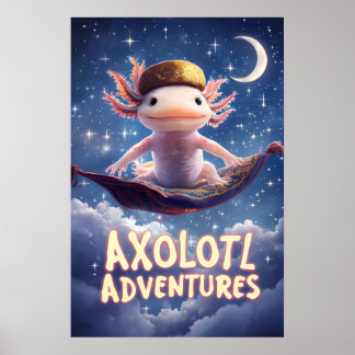 Axolotl Adventures Poster - Fliegender Teppich Fan