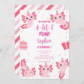 Axolotl Alotl Fun Birthday Party Invitation Einladung (Vorne/Hinten)