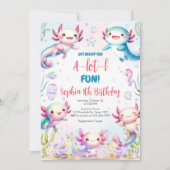 Axolotl Alotl Fun Birthday Party Invitation Einladung (Vorderseite)