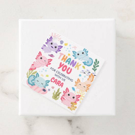 Axolotl Alotl Fun Birthday Party Square Geschenkanhänger (Beispiel)