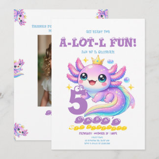 Axolotl Alotl Lustige Geburtstagsparty-Einladung,A Einladung