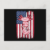 Axolotl American Flag Gift USA 4. Juli Tiere Postkarte (Vorderseite)