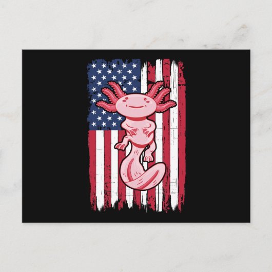 Axolotl American Flag Gift USA 4. Juli Tiere Postkarte (Vorderseite)