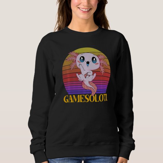 Axolotl Amphibian Sayings Gamer Sweatshirt (Vorderseite)