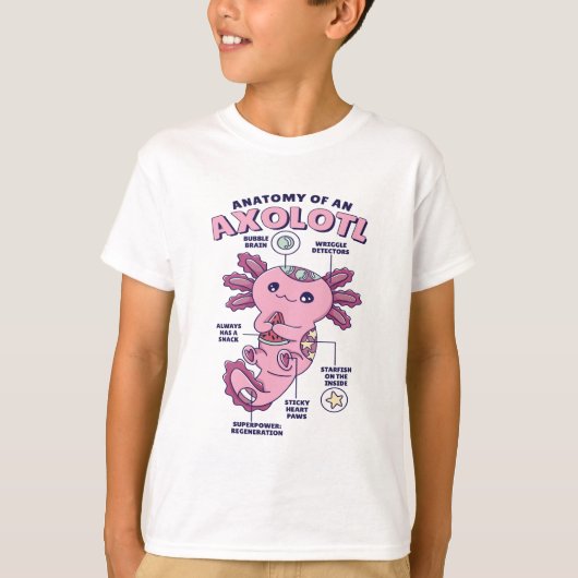 AXOLOTL ANATOMY-SÜSSE TIER T-Shirt (Vorderseite)