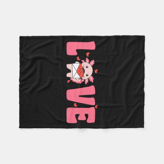 Axolotl Animals With Hearts Love Premium Tri-blend Fleecedecke (Vorderseite (Horizontal))