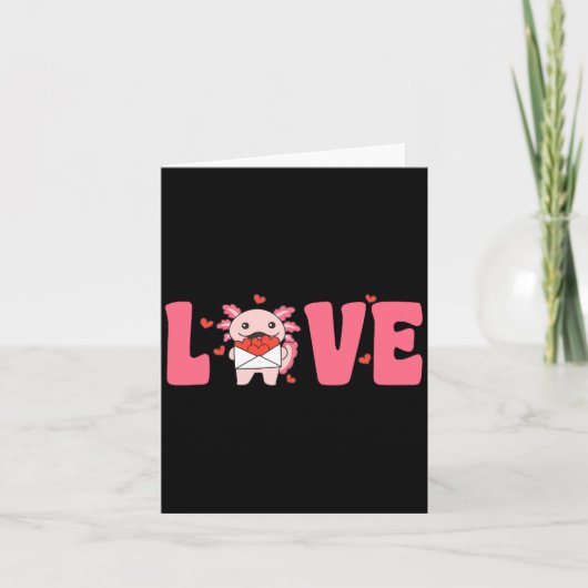 Axolotl Animals With Hearts Love Premium Tri-blend Karte (Vorderseite)