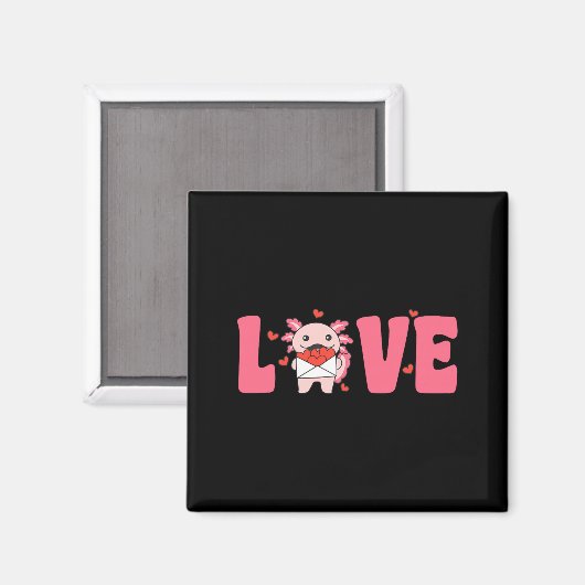 Axolotl Animals With Hearts Love Premium Tri-blend Magnet (Vorderseite/Rückseite)